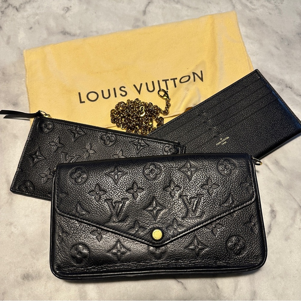 Louis Vuitton Pochette Felicie Monogram Empreinte - Black w/ Gold Hardware